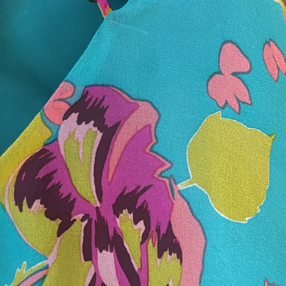 Betsey Johnson New York Vintage Size 10 Mermaid Whimsical 100% Silk Dress Floral - Picture 15 of 16